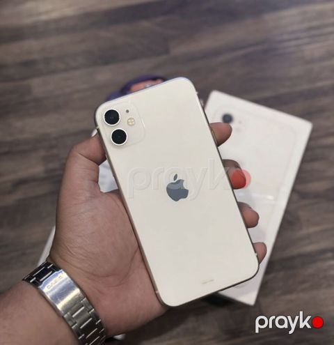 IPhone 11, 128 GB, Ağ, Zəmanət, Simsiz şarj, Face ID — Bakı