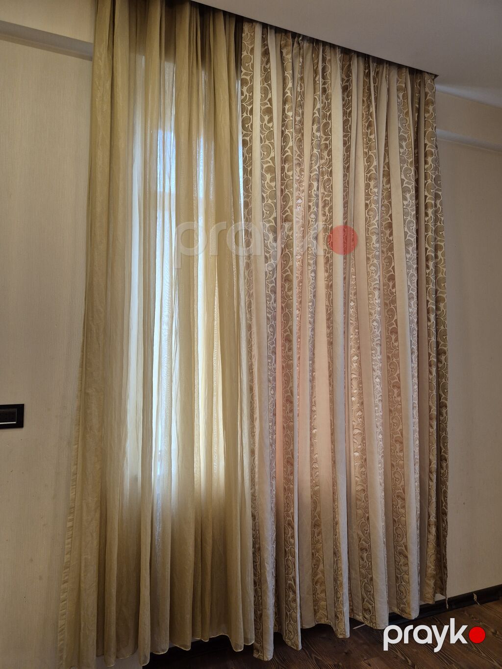 Zərif ikiqat pərdə desti.decor baha alinib parca qalindi 3 eded dekor — Pərdələr, kornişlər, jalüzilər, Bakı (2)