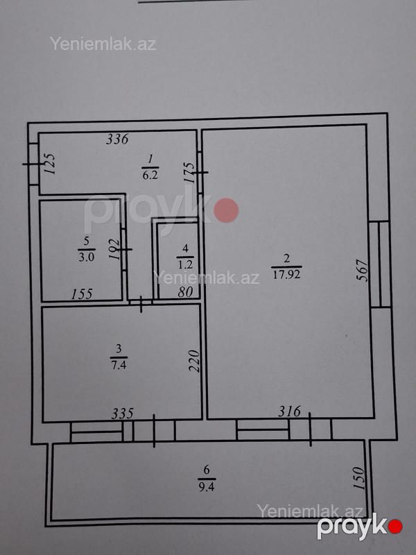 Satılır 2 otaqlı Bina evi menzil (Köhnə tikili), 46 m², Nərimanov rayonu — Mənzil, Bakı (2)