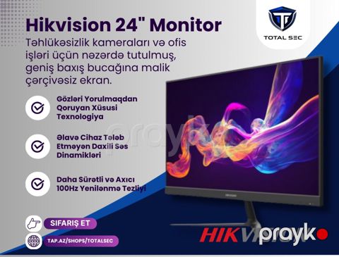 Hikvision 24" FHD çərçivəsiz monitor — Bakı
