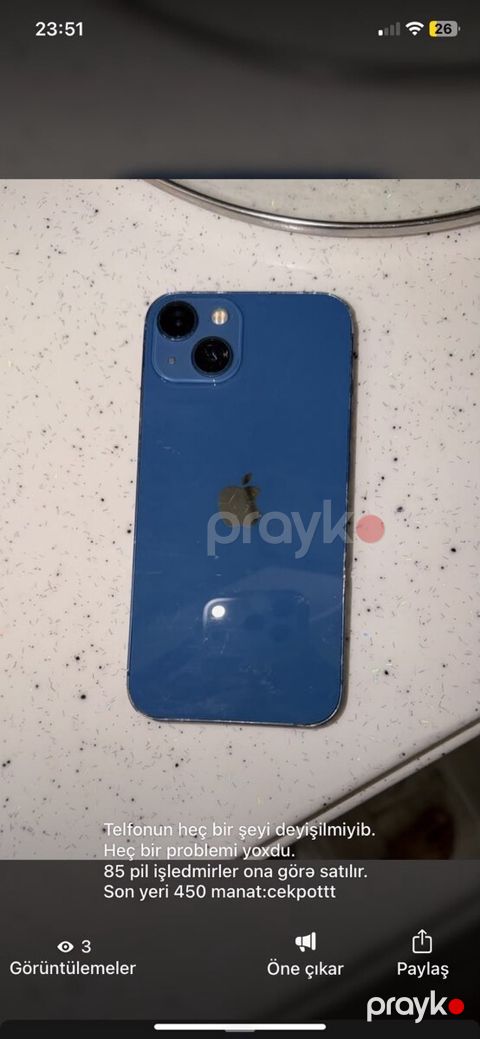 Apple iPhone 13 Blue 128GB/4GB — Masallı