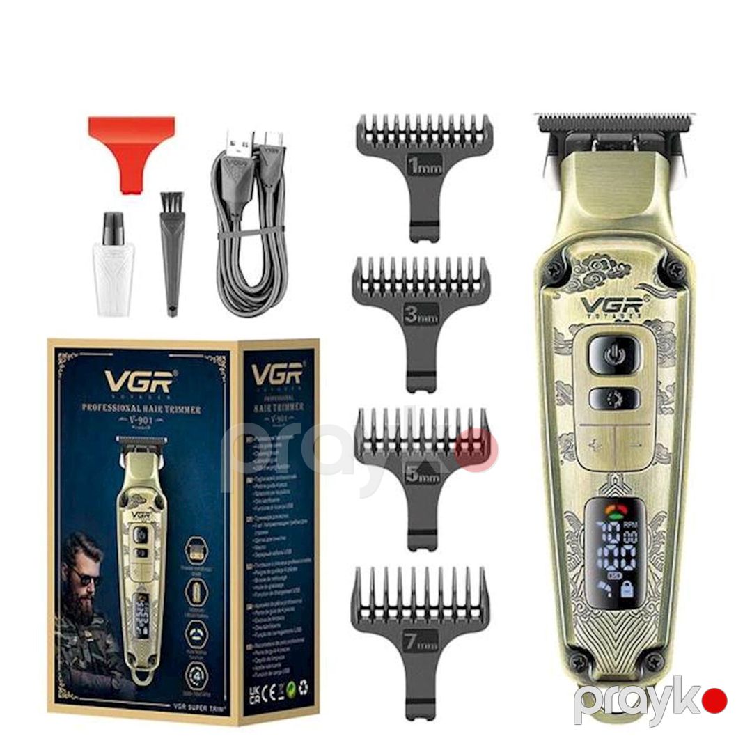 Trimmer VGR 901 1600MAH 240 Dəqiqə 7000RPM Cord/Cordless Black Ceramic Blades Led Displey — Gözəllik və səhiyyə, Bakı (2)
