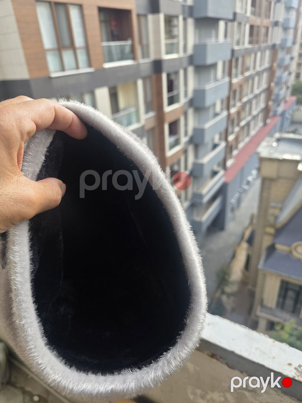 Qadınlar üçün xəz papaq - Rəng: boz (açıq-boz kənarlar və tünd-boz — Baş geyimi, Bakı (4)