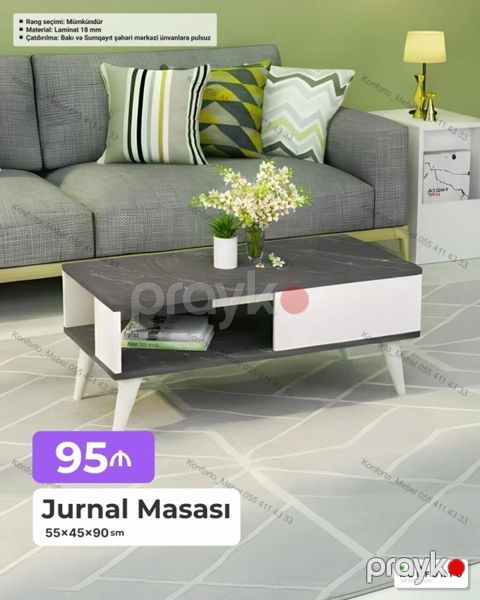 Jurnal Masası – 55×45×90 sm - Material: 18 mm laminat - Rəng seçimi — Bakı
