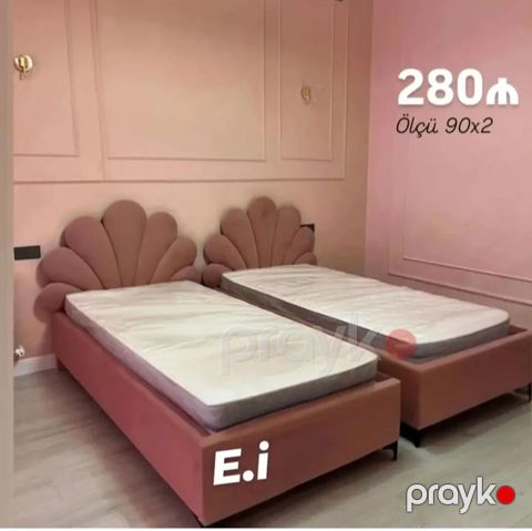 Şık və rahat iki ədəd tək çarpayı dəsti. Yumşaq parçayla üzlənmiş — Bakı