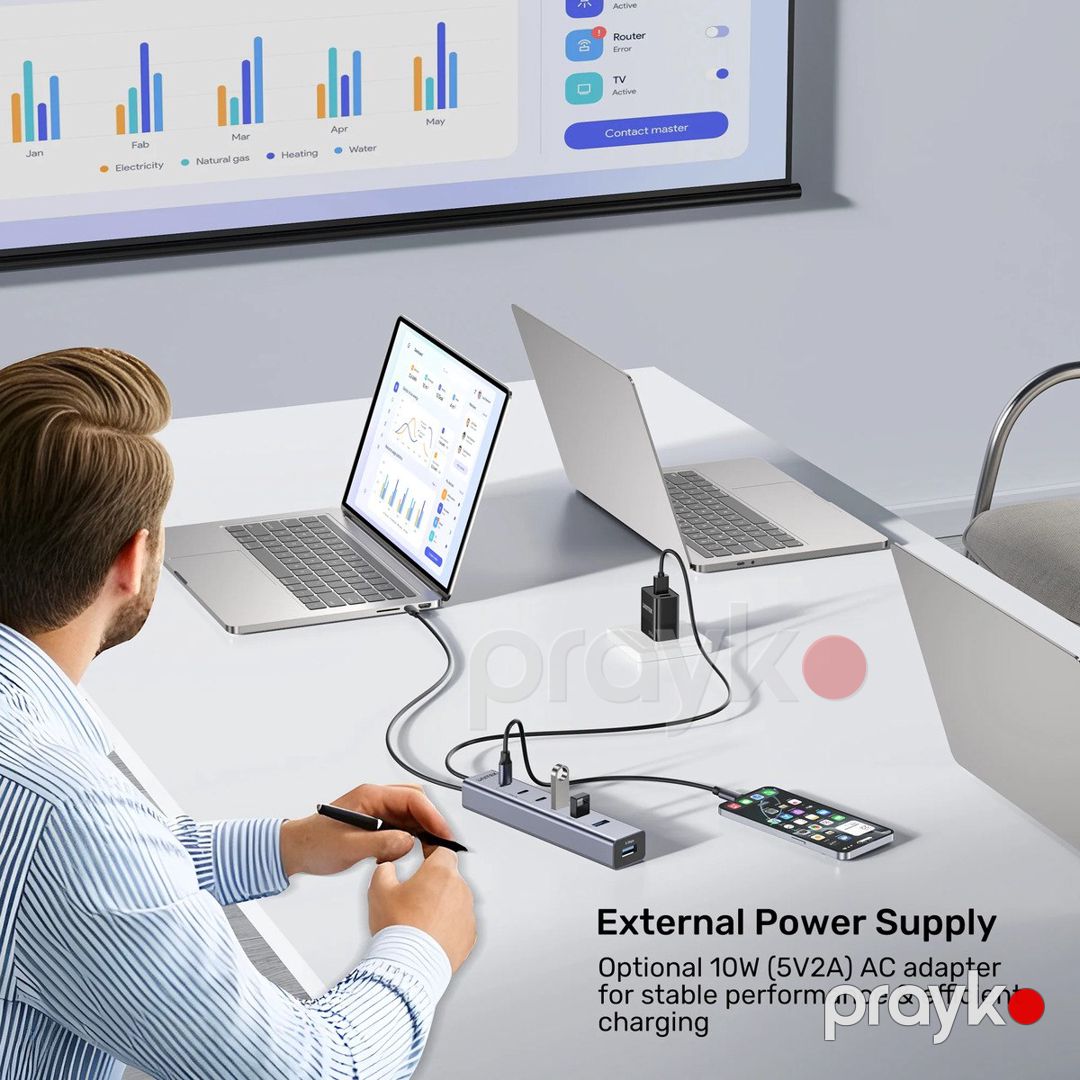 Unitek - uHUB S7+ — 3 Usb-c (10Gbps) və 4 Usb-a (5Gbps) portlu 7-si 1-də Usb-c hub — Periferik cihazlar, Bakı (11)