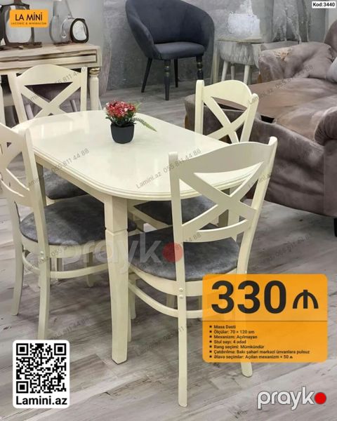 Masa dəsti – Kod: 3440 - Ölçülər: 70 x 120 sm - Mexanizm: Açılmayan — Bakı