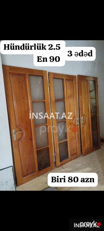 3 ədəd eyni ölçudə otaq qapıları satıram — Pəncərələr, qapılar, balkonlar, Bakı (3)
