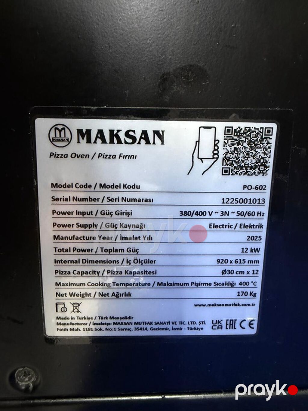 Maksan PO-602 elektrikli pizza sobası - Brend/model: Maksan, Pizza — İsitmə avadanlığı, Bakı (3)