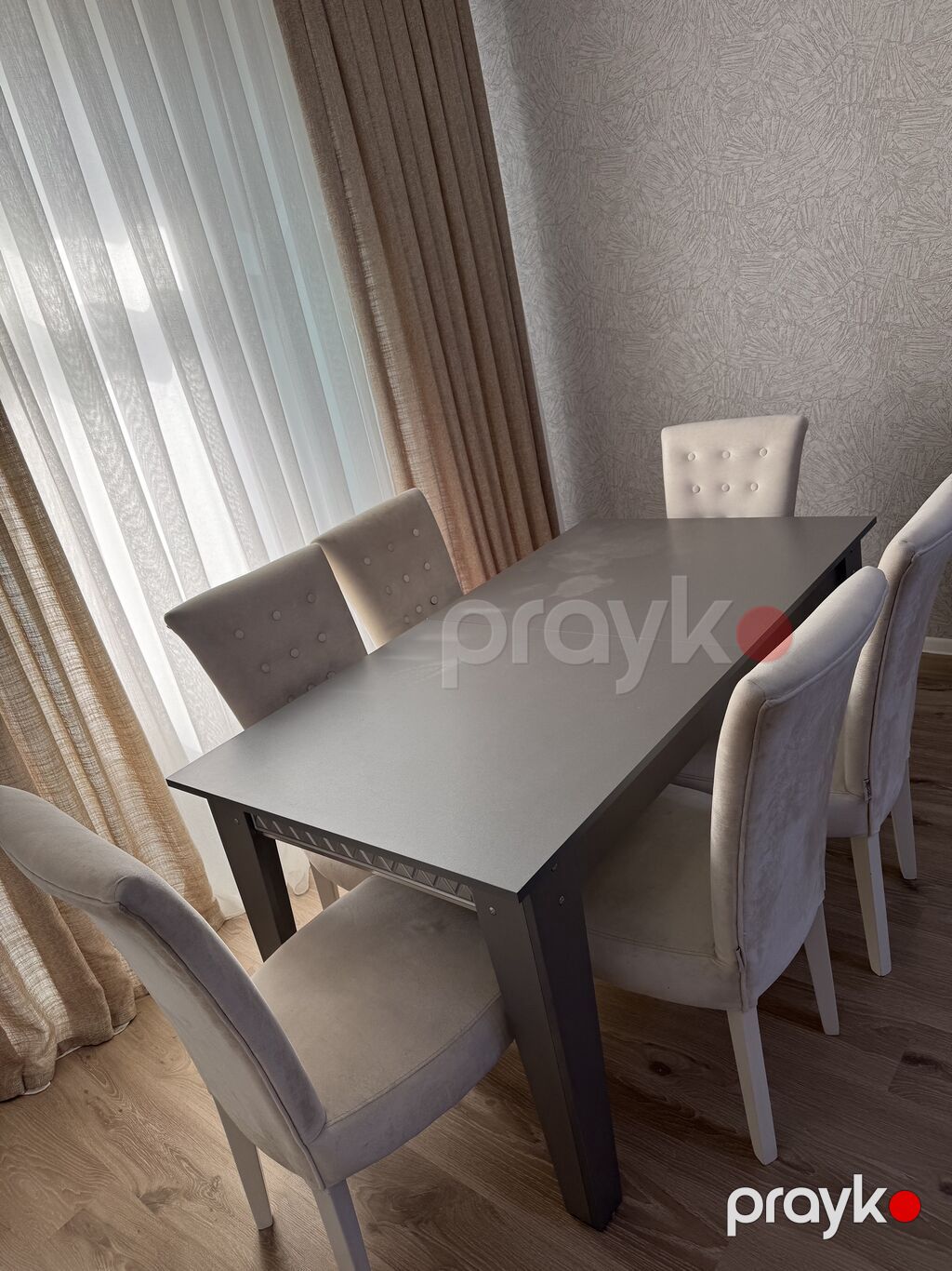 Qonaq otağı üçün, İşlənmiş, Açılan, Dördbucaq masa, 6 stul — Masalar və stullar, Sumqayıt (3)