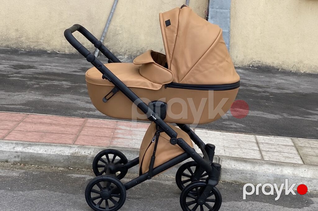 Uşaq arabası – 2-in-1 modul sistem - Rəng: karamell/qəhvəyi, mat qara — Arabalalar, Bakı (4)