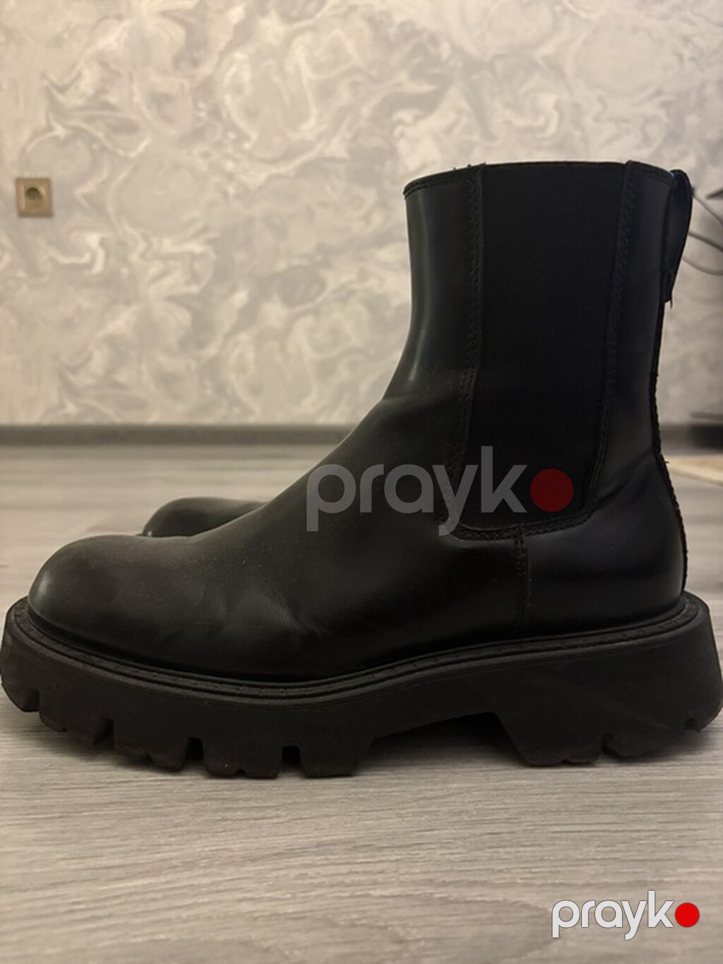 Zara kişi çəkmələri – qalın protektorlu, qara rəng. - Model: Chelsea — Botinka, Bakı (3)