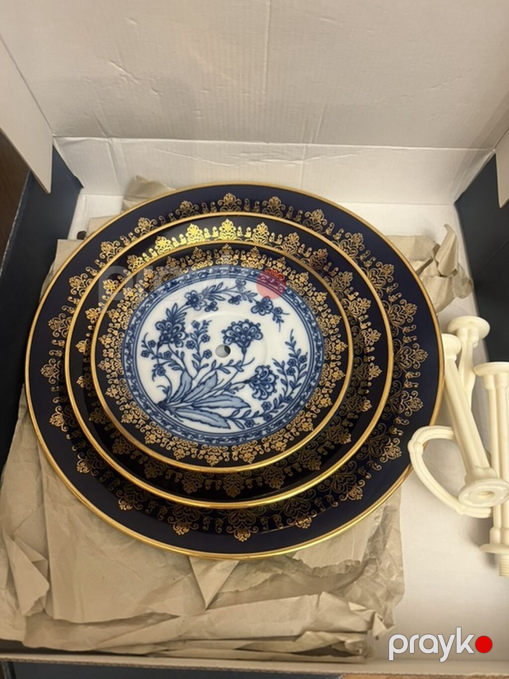 Tort və şiriniyyat qabı, rəng - Göy, Farfor — Süfrə qabı, Bakı (4)
