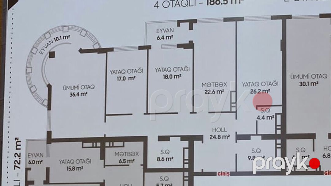 Satılır 4 otaqlı yeni tikili 186 m² — Mənzil, Bakı (2)