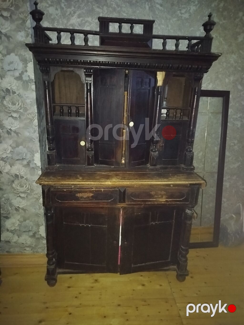 Qiyməti 850 AZN. Antik taxta bufet/kredensa - Material: tam ağac — Şkaflar, Bakı (3)