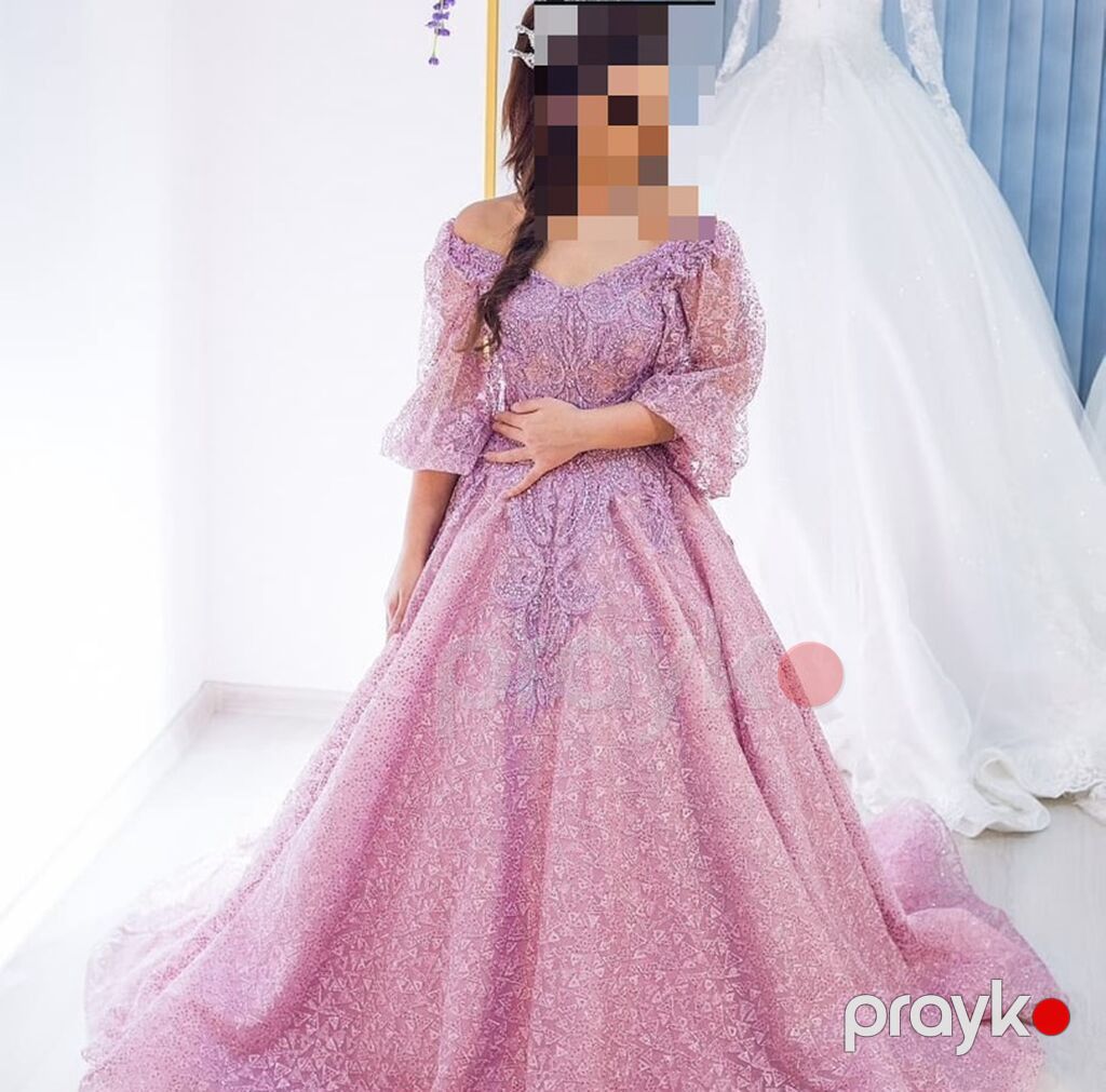Məhsul: Bənövşəyi/leylağı rəngdə ziyafət/nişan/libas - Model — Axşam paltarları, Bakı (2)