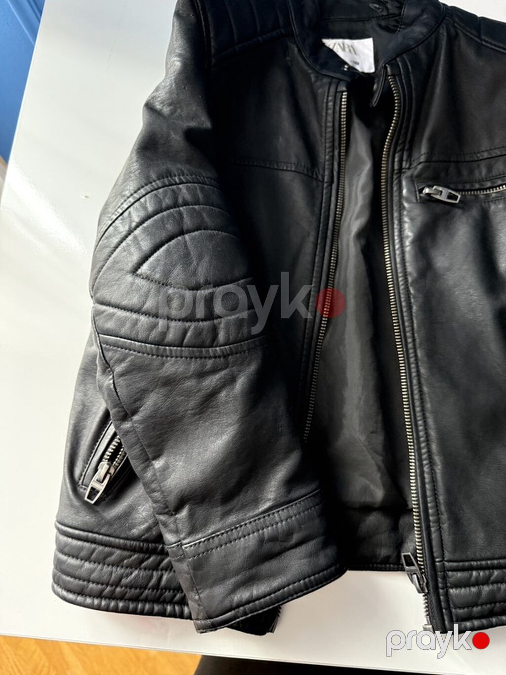 Zara uşaq üçün dəri effektli qara biker gödəkçə - Brend: Zara — Uşaq geyimi, Bakı (3)