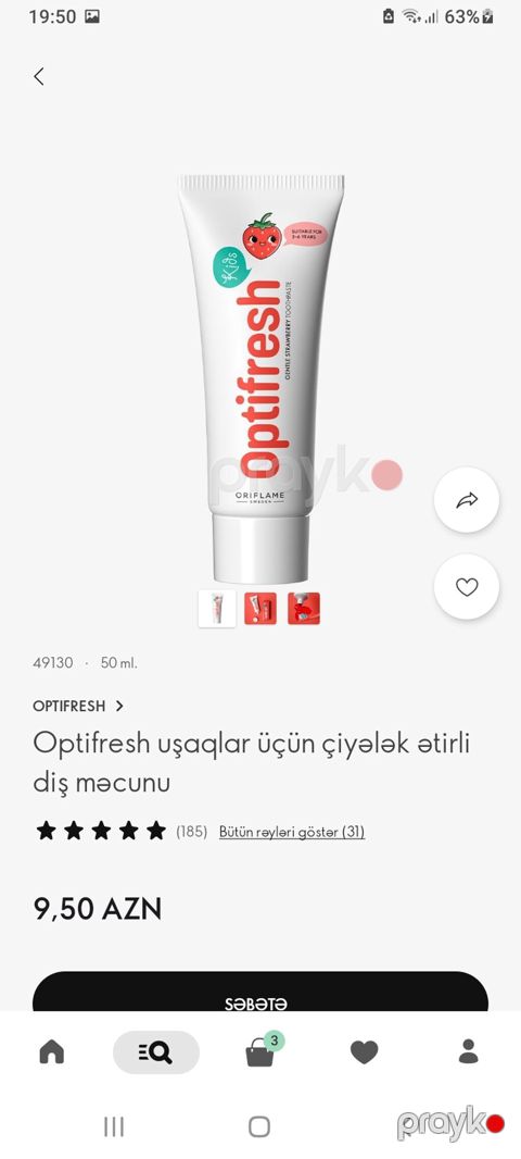 Oriflame məhsulları – detallı təsvir 1) Optifresh uşaqlar üçün — Bakı