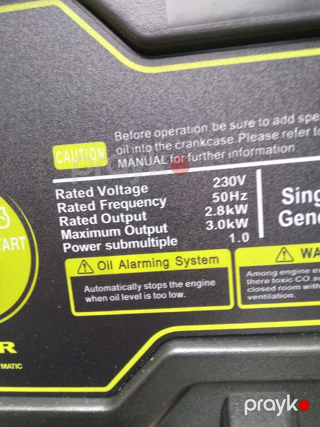 Benzinli elektrik generatoru Texniki göstəricilər: - Gərginlik: 230V — Generatorlar, Xaçmaz (2)
