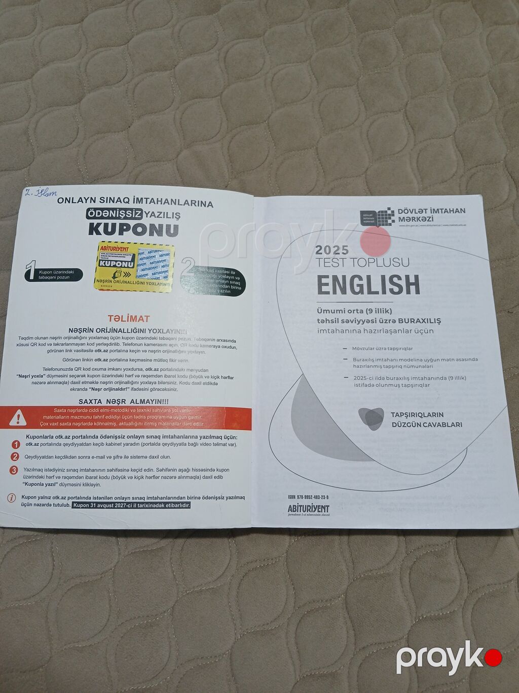 Məhsul: “English – 2025 Test Toplusu” (DİM) Sinif/səviyyə: Ümumi orta — Kitablar, Masazır (3)