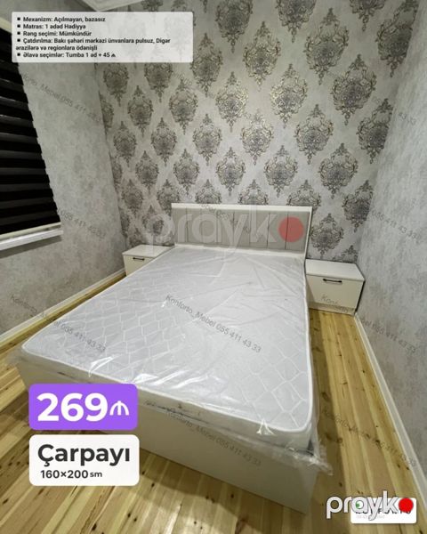 Məhsul: Çarpayı (160×200 sm) - Mexanizm: Açılmayan, bazasız - Ölçü — Bakı
