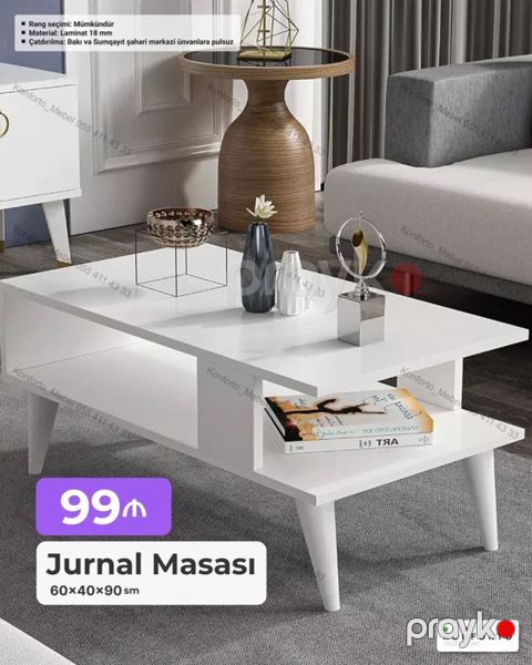 Düz masa, Açılmayan, Təkərsiz, Laminat, Zəmanətsiz — Bakı