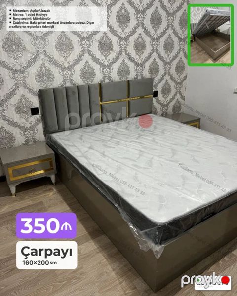 Çarpayı – 160×200 sm - Mexanizm: açılan, bazalı (üst hissə — Bakı