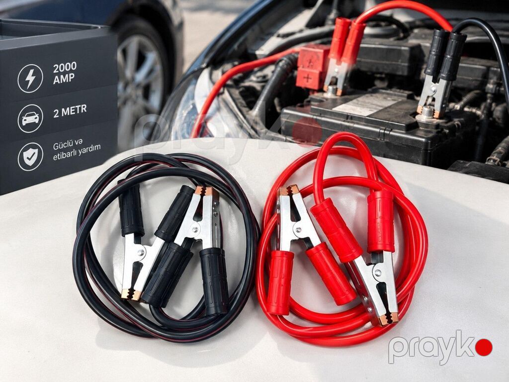 Cərəyan ötürücü naqillər 2000AMP (2metr) Primiçka 2000AMP – Yüksək — Avtomobil aləti, Bakı (4)