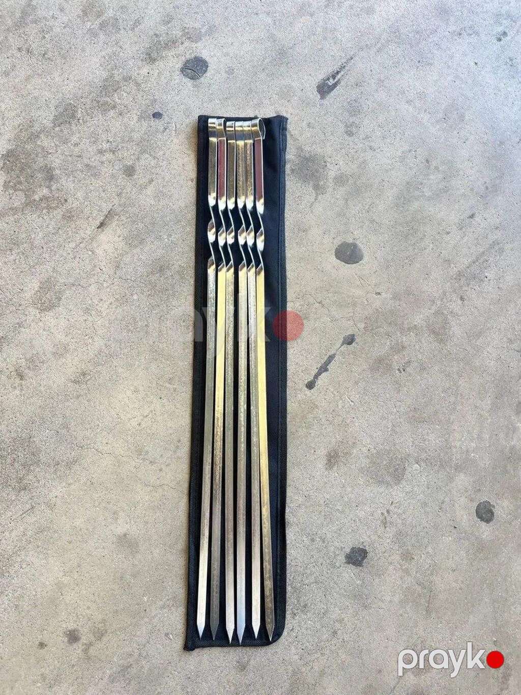 Şiş tikə 1.0x60sm 6pcs parçada Bu 6 ədədli şiş tikə dəsti, mükəmməl — Mangal və aksesuarları, Bakı (3)