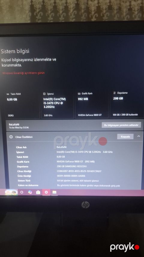 Masaüstü kompüter + HP monitor Texniki göstəricilər: - Prosessor — Digah