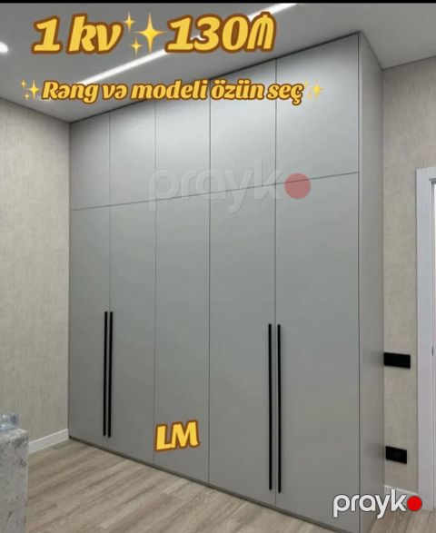 Düz dolab, Dəhliz üçün, Qarderob, Açılan, Quraşdırıla bilən, 6 qapı — Bakı
