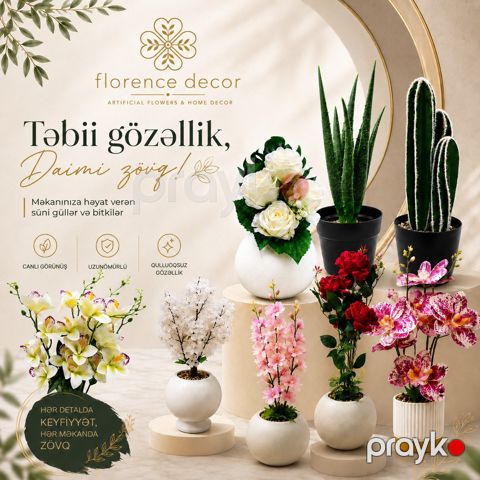Süni və dekorativ güllər — Bakı