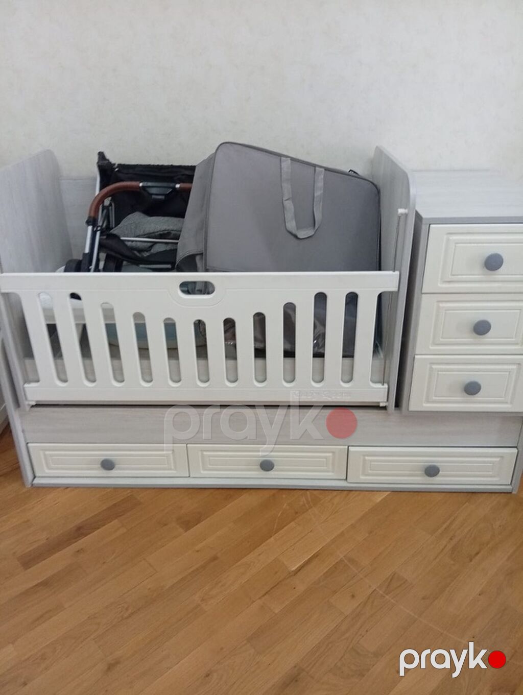 Uşaq çarpayısı və komodlu beşik komplekti - Tip: Transformasiya — Bəşikləri, Masazır (3)