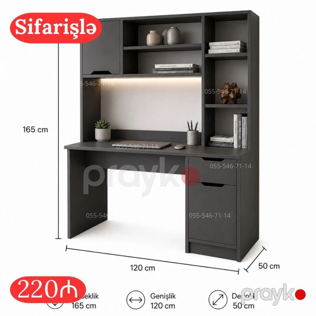Oğlan və qız üçün, Yeni, Siyirməli, Yazı masası, Stulsuz — Masalar, stol və stullar, Bakı (7)