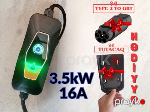 Avropa və Çin elektromobil Type 2 və GBT şarj adapteri — Bakı