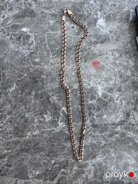 Qızılı rəngli zəncir boyunbağı - Material: metal ərintisi, qızılı ton — Masazır
