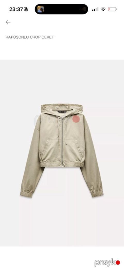 Zara yenudır .Kapüşonlu crop ceket - Model: qısa kəsimli (crop) — Bakı