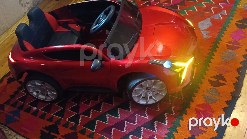 Uşaq üçün elektrikli minik maşını – idman kupesi dizaynı, qırmızı — Uşaq avtomobilləri, Bakı (2)
