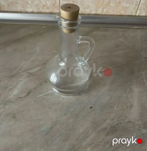 Şüşə yağ/qatıq sosu qabı - Material: şəffaf, qalın divarlı şüşə — Masazır