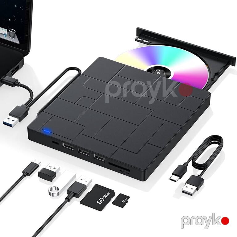 7-in-1 USB 3.0 Type-C external DVD RW reader player optical drive — Kompüterlər və noutbuklar, Bakı (2)