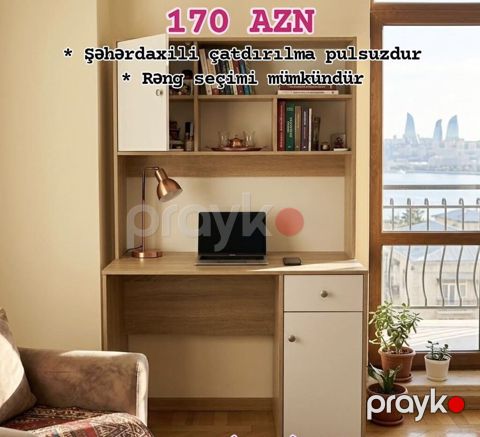 Kompyuter masası və üst rəfli kitab şkafı dəsti - Funksional iş