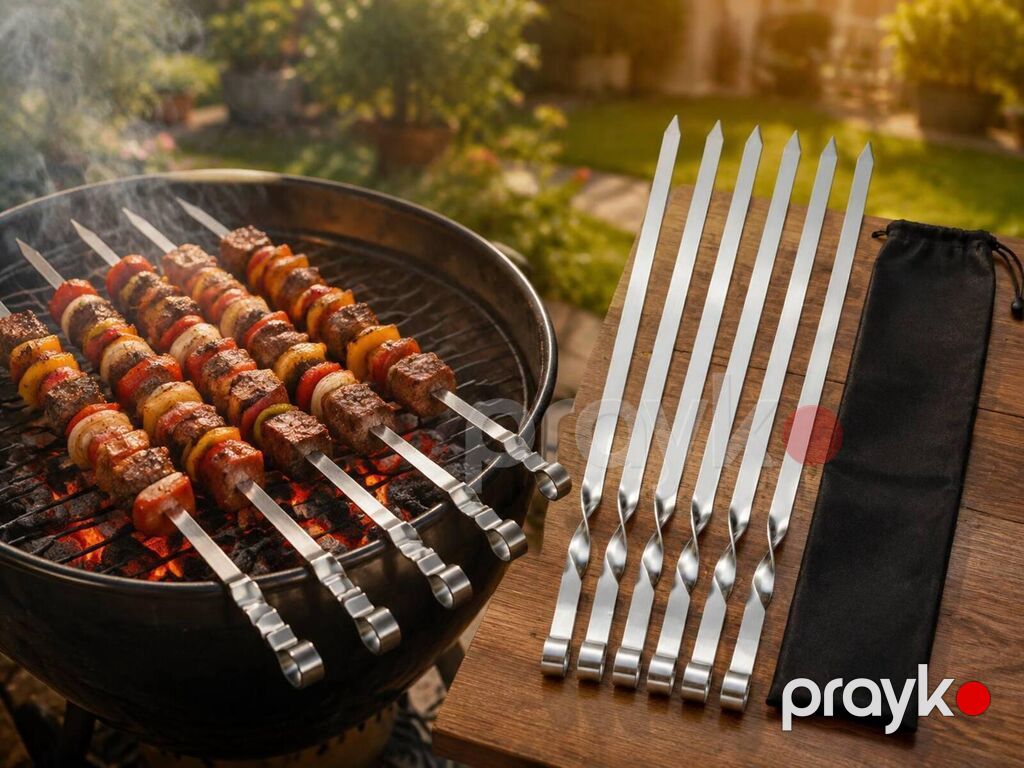 Şiş tikə 1.0x60sm 6pcs parçada Bu 6 ədədli şiş tikə dəsti, mükəmməl — Mangal və aksesuarları, Bakı (2)