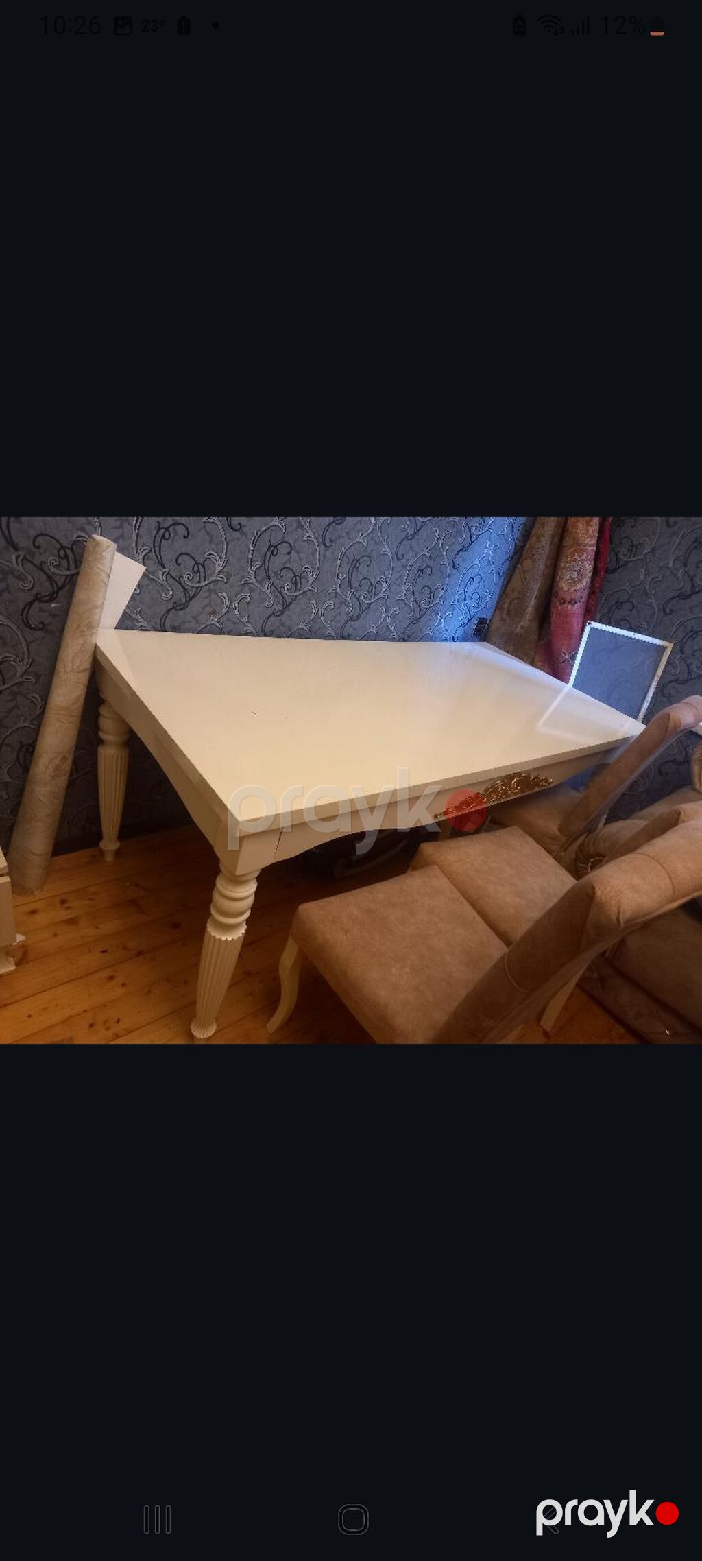 Qonaq otağı üçün, İşlənmiş, Dördbucaq masa, 6 stul — Masalar və stullar, Xırdalan (2)