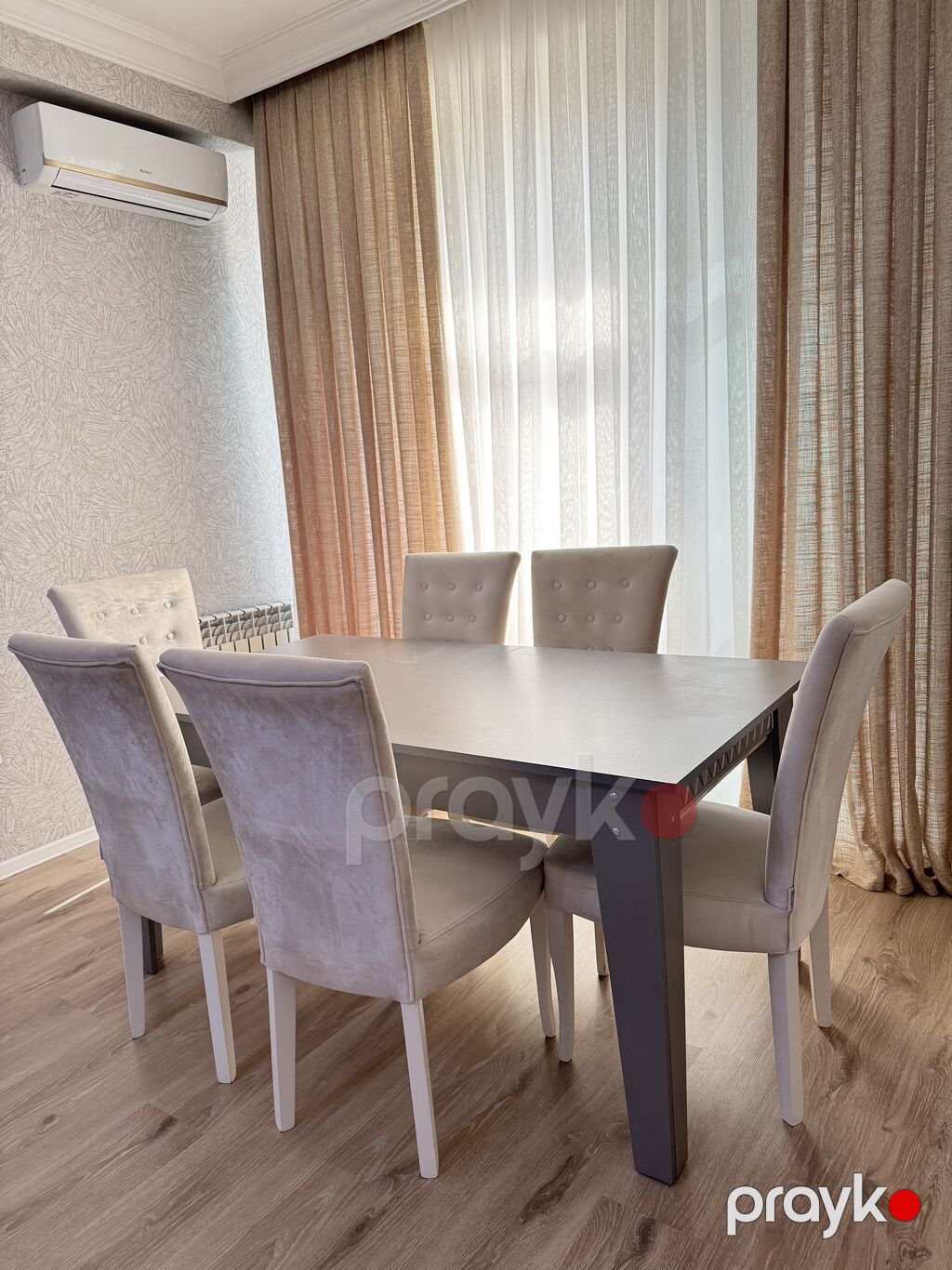 Qonaq otağı üçün, İşlənmiş, Açılan, Dördbucaq masa, 6 stul — Masalar və stullar, Sumqayıt (2)