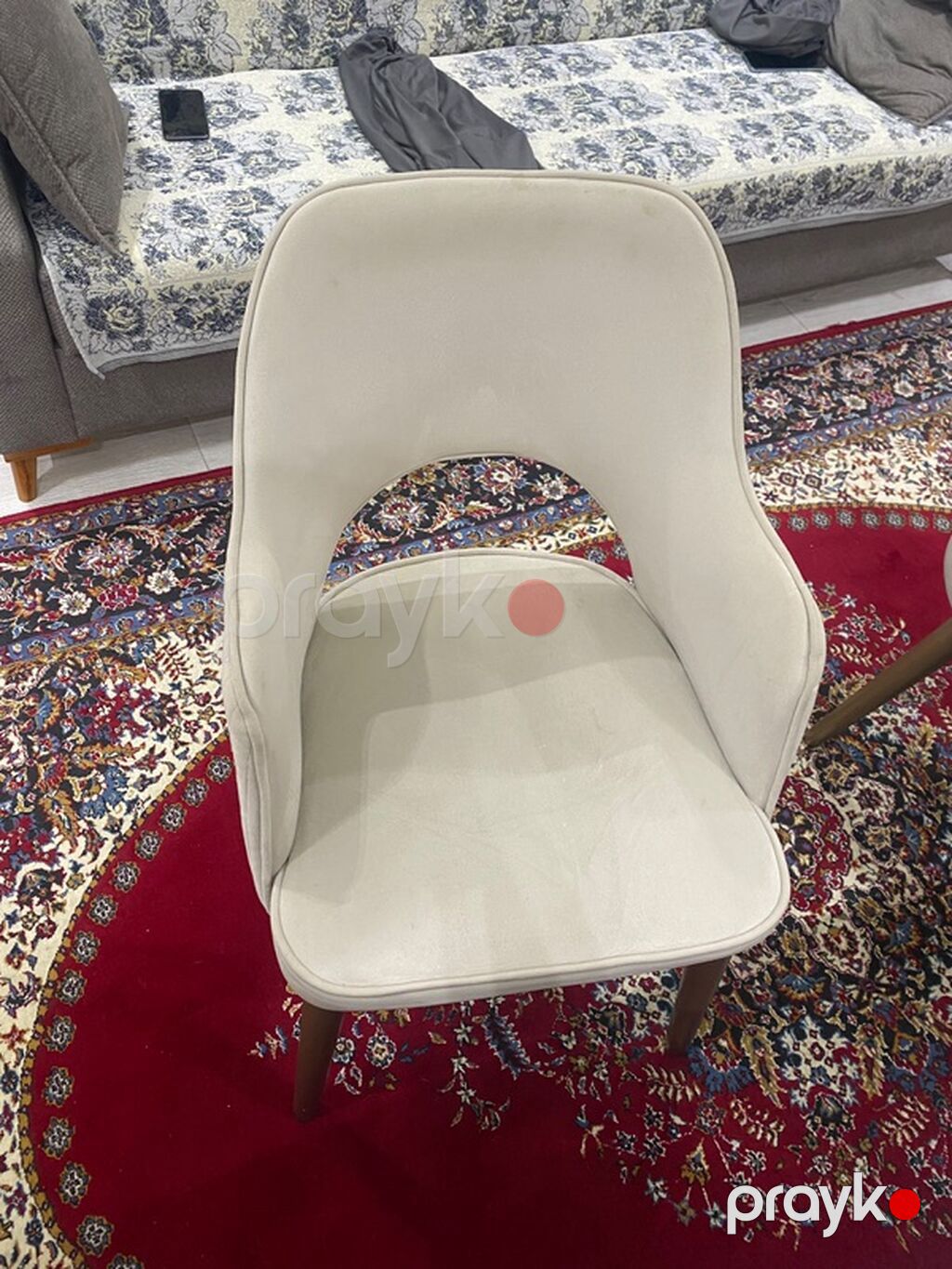 Yemək otağı üçün dizayn kreslosu - Rəng: açıq bej/krem - Material — Kreslolar, Bakı (2)