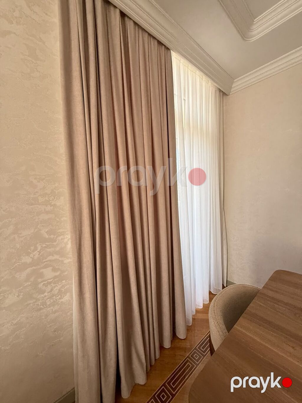 İşlənmiş, Pərdə, rəng - Bej, Ünvandan götürmə, Ödənişli çatdırılma — Pərdələr, kornişlər, jalüzilər, Bakı (2)