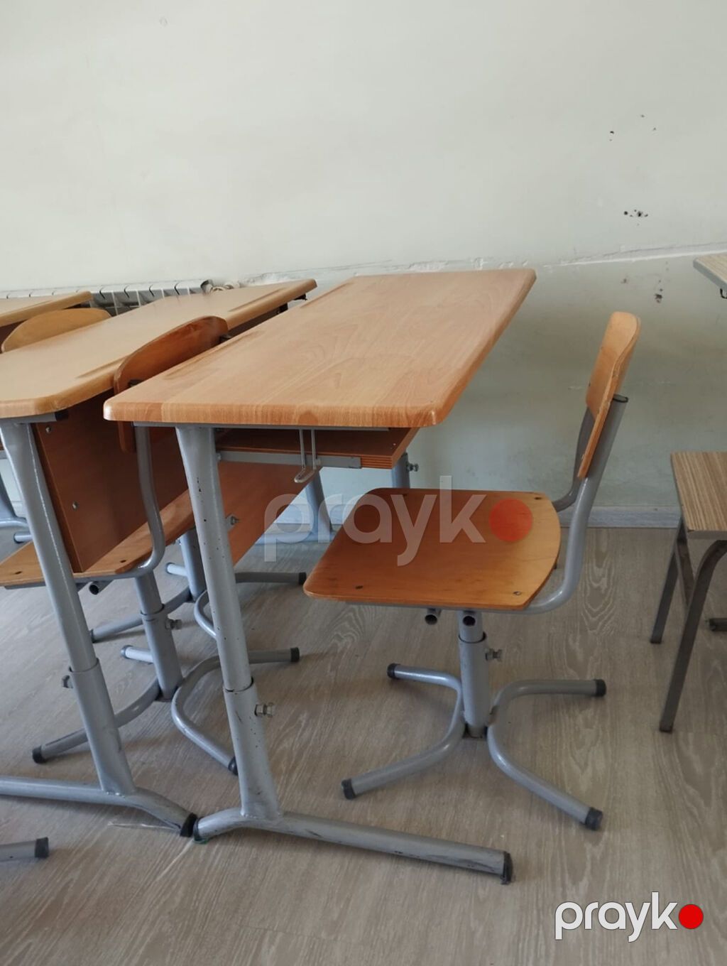 İki nəfərlik məktəb partaları və stulları - Növ: sinif otağı üçün iki — Masalar və stullar, Bakı (2)