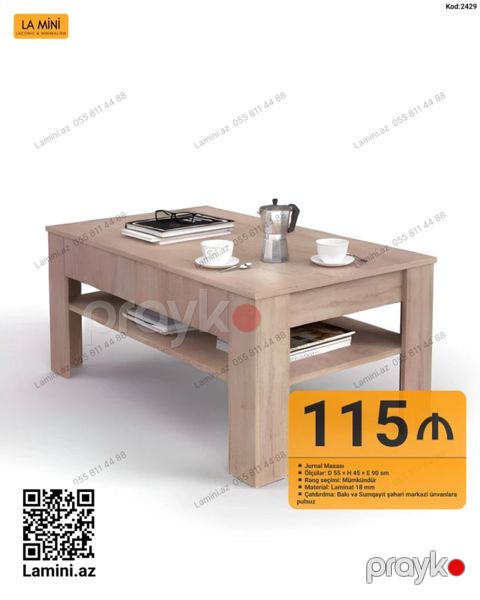 Düz masa, Açılmayan, Təkərsiz, Laminat — Bakı