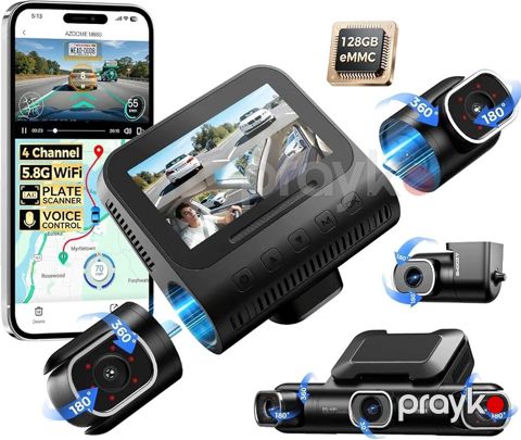 128GB 360° wife kamera - Çəkiliş keyfiyyəti: 4 kanal: 2K 1440P + — Bakı