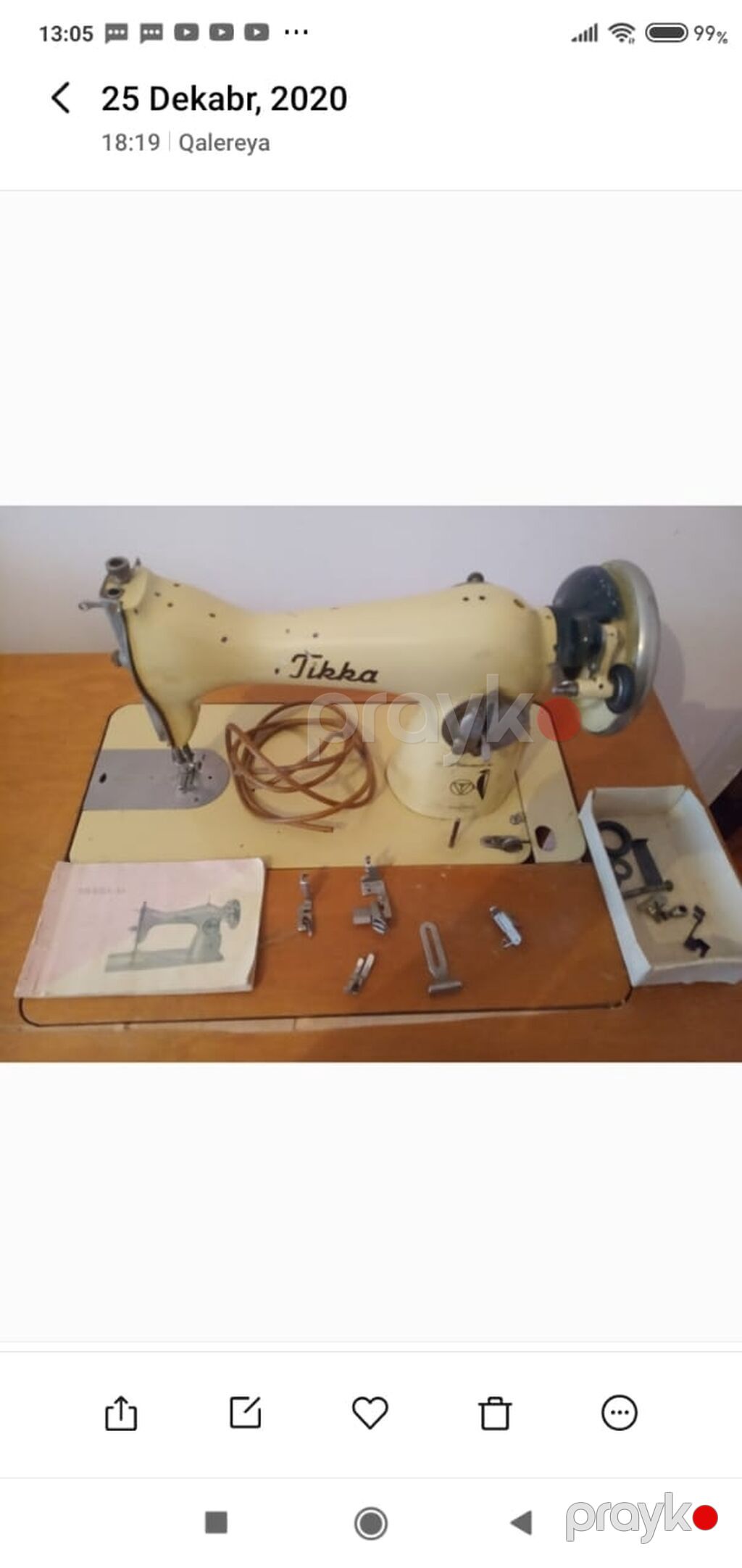 Tikka 45 tikiş maşını – ayaqla işləyən stolüstü komplekt - Model — Digər, Bakı (4)